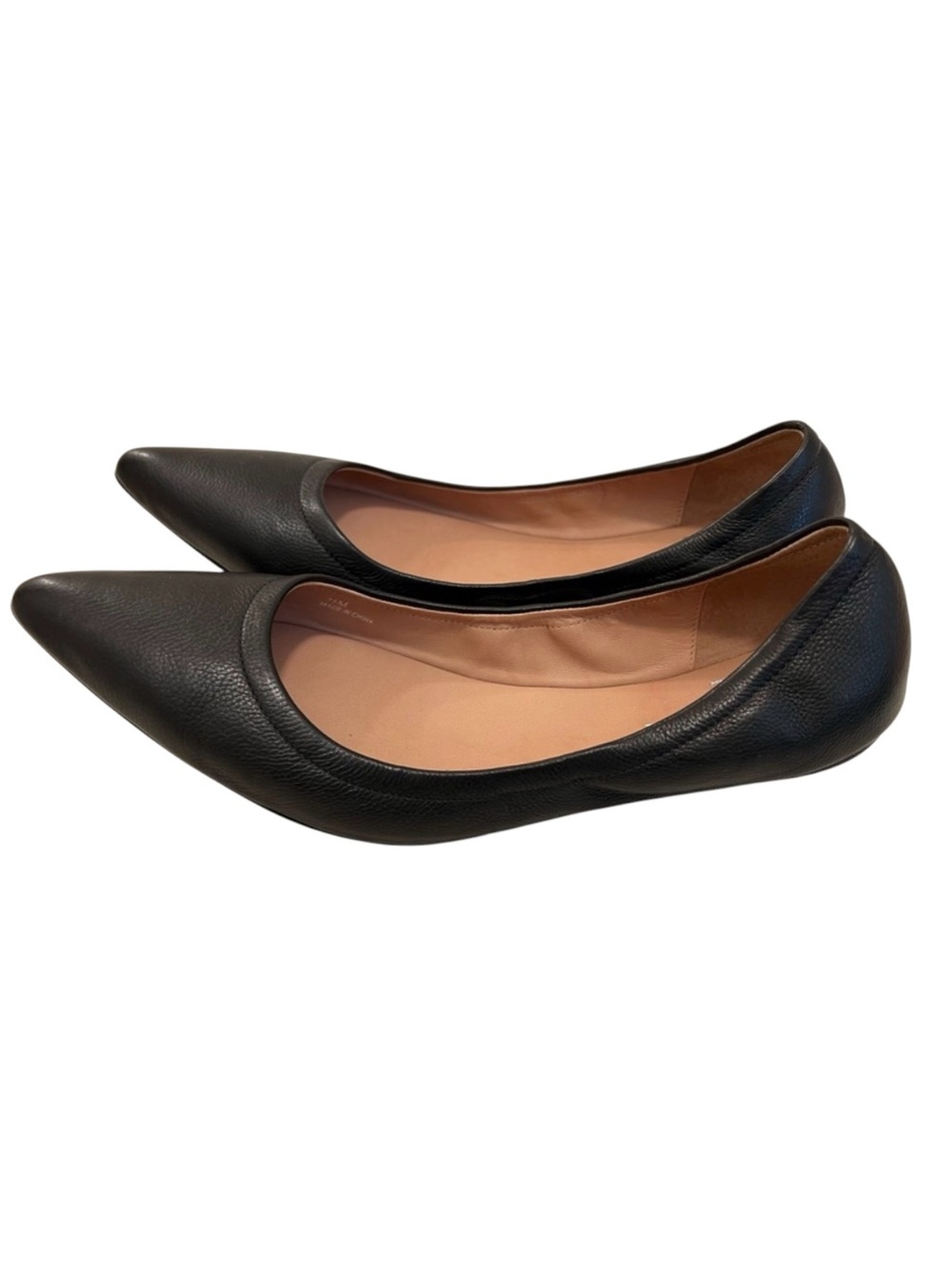 Linea Paolo Black Leather Pointed Toe Ballet Flats Size 7.5 - Picture 5 of 9